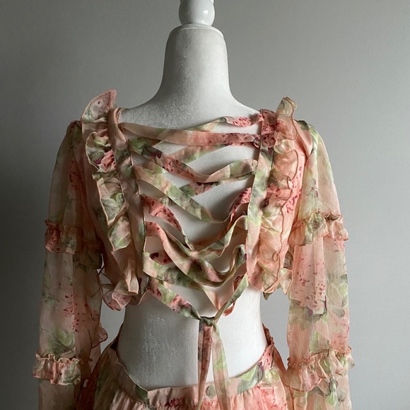 Ophelia Lace Up Floral Dress - Picture 6 of 10